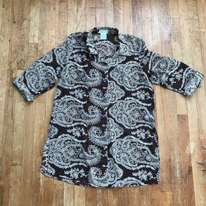 Vintage George Paisley Semi Sheer Blouse